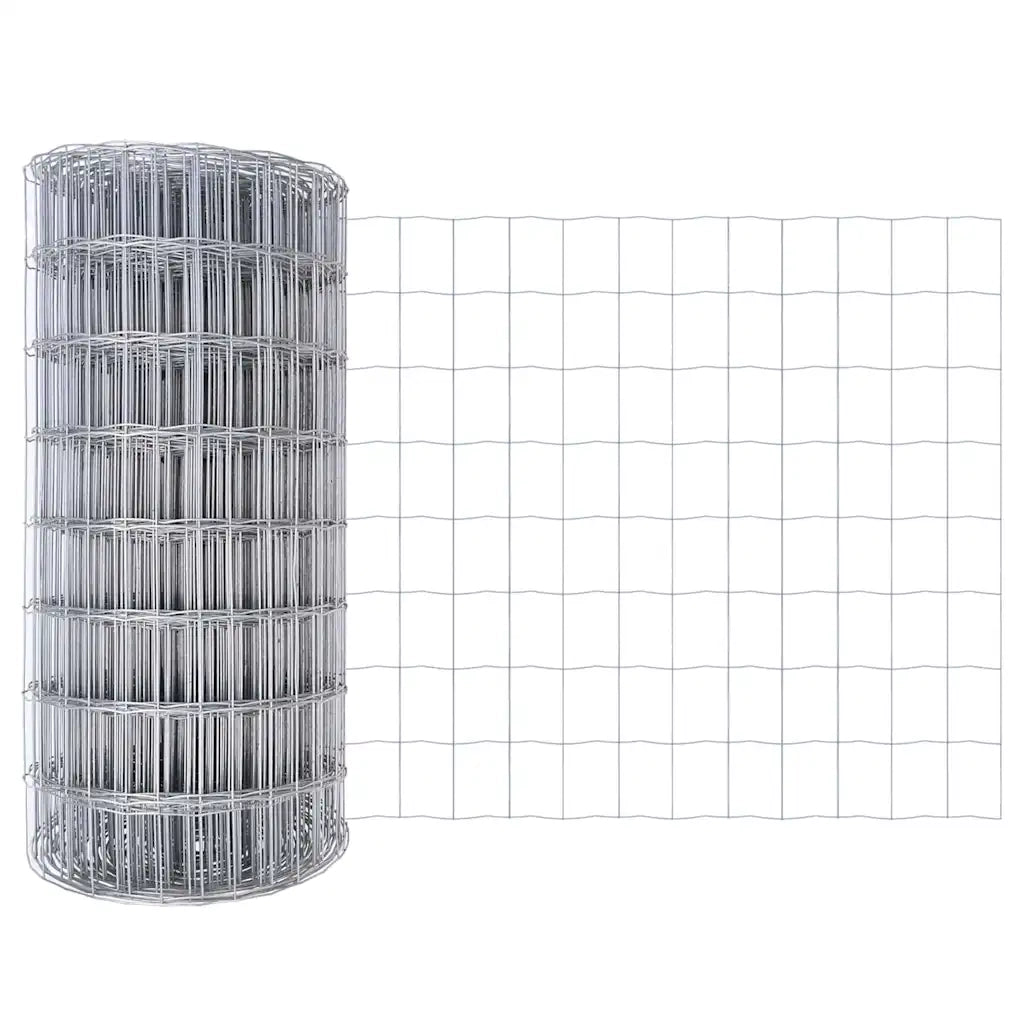 Recinzione con Posto Argento 0,8 x 25 m Acciaio e PVC