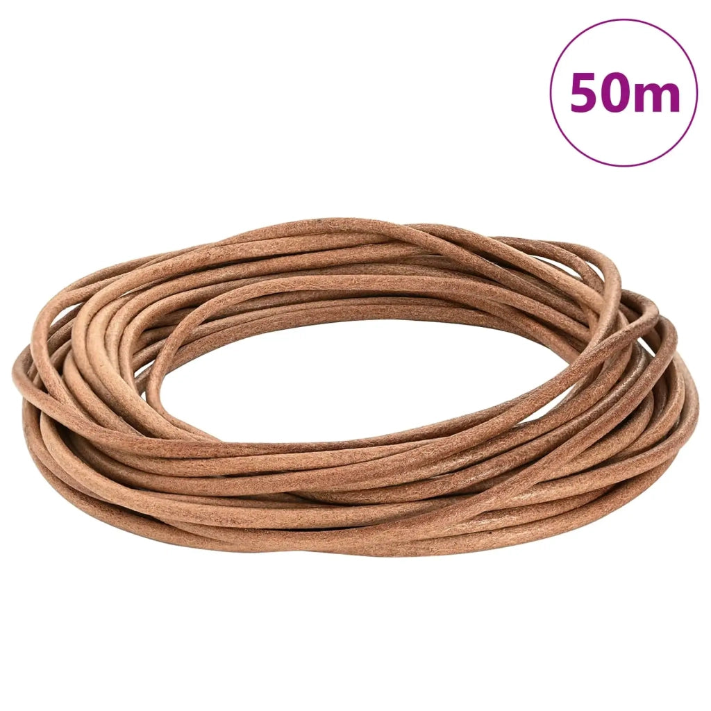 Cordino in Pelle Marrone Ø5 mm x 50 m Pelle