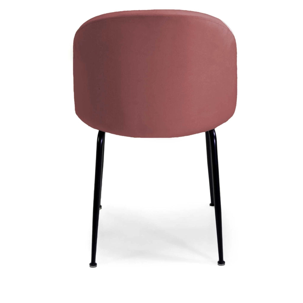 Sedia Sammi 50x57xh47/77,5 cm in Tessuto Velluto Rosa Antico/Nero