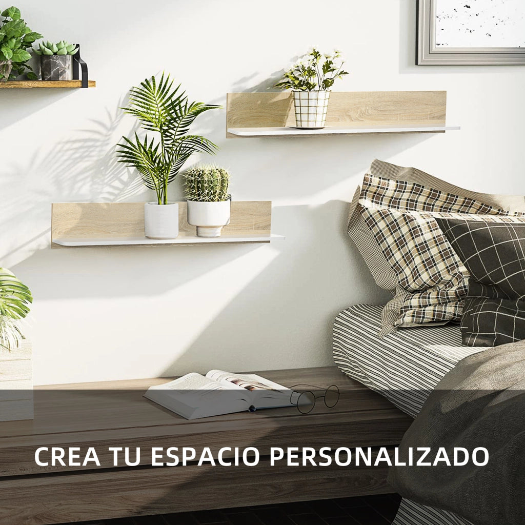 Scaffale a Parete in Legno ¨C zephmum ¨C Robe Bianco 120x15x20 cm
