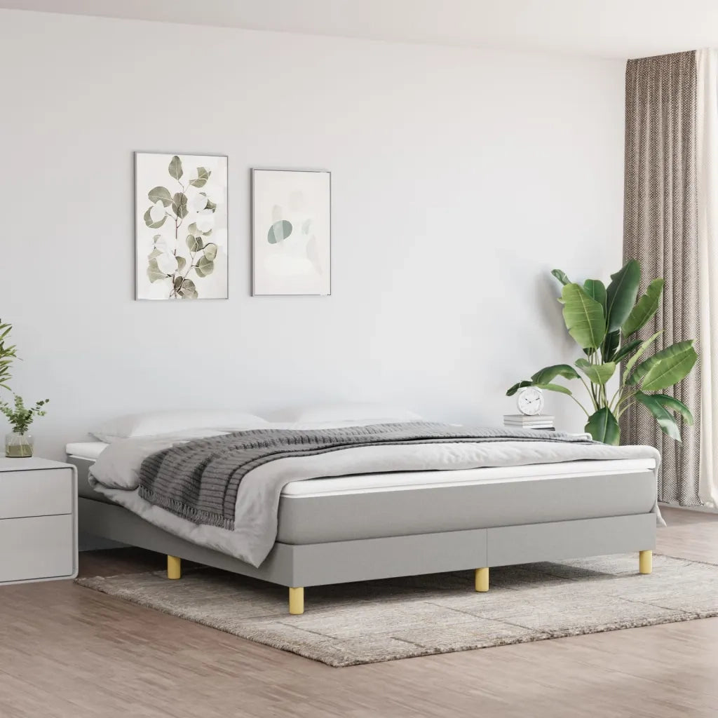 Struttura Letto a Rete a Molle Grigio Chiaro 160x200 cm Tessuto 3120622
