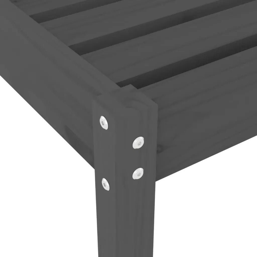 Lettino Prendisole Grigio 199,5x60x74 cm Legno Massello di Pino 825069