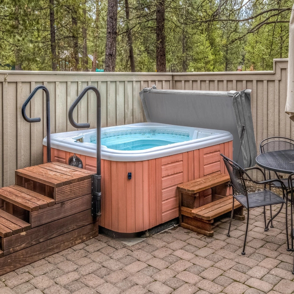 Copertura per vasca idromassaggio Coperchio Spa 2 x 2 m quadrato Grigio Hard Top Resistente alle intemperie PVC in Pelle