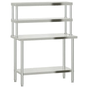 Tavolo Lavoro Cucina con Ripiano 110x55x150 cm Acciaio Inox CFW8193119