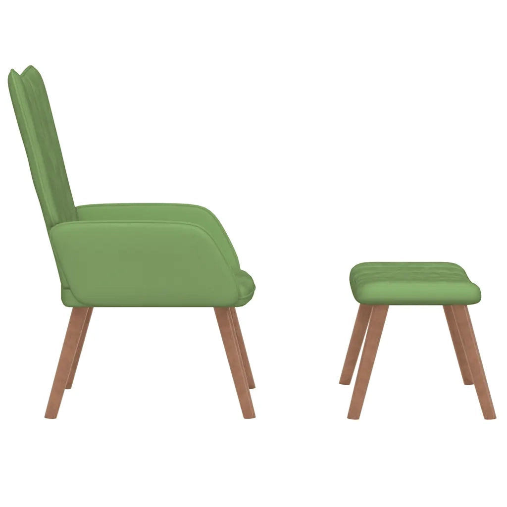 Poltrona Relax con Poggiapiedi Verde Chiaro in Velluto 327669