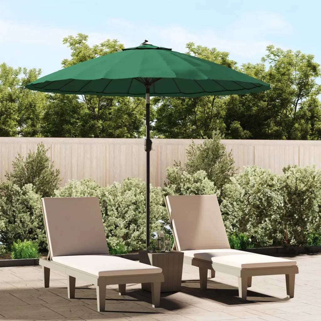 Ombrellone da Esterni con Palo in Alluminio 270 cm Verde 47304