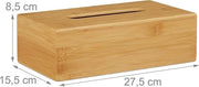 Scatola per tessuti in bambù con fondo rimovibile - Dimensioni: 85x275x155 cm - Supporto per salviette per cosmetici - Naturale