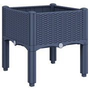 Fioriera | Cassetta per fiori | Vaso da Giardino con Gambe Grigio Blu 40x40x42 cm in PP