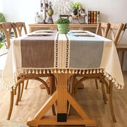 Tavolo da Cucina Copertura Moderna con Strisce, Telaio per Tavolo da Pranzo in Cotone, Lino Elegante per Coprire il Tavolo da Cucina, Lavabile, Copertura per Tavolo da Pranzo (55 x 87 pollici, 6-8 posti a sedere, rettangolare/ovale, azzurro)