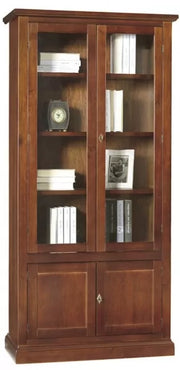 Vetrina arte povera 2 porte in legno tinta noce 90x41x186 (387) - Mobili 2G
