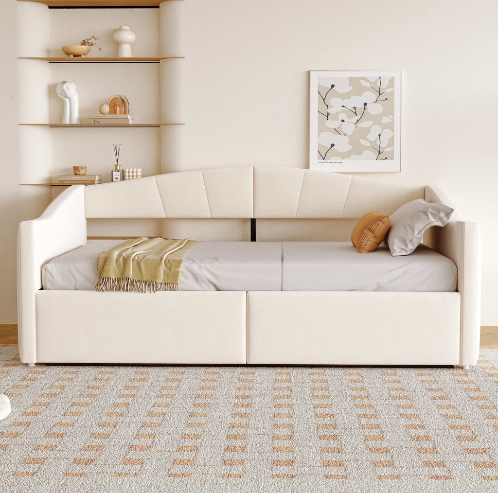 Letto singolo imbottito con contenitore idraulico 90x200 cm