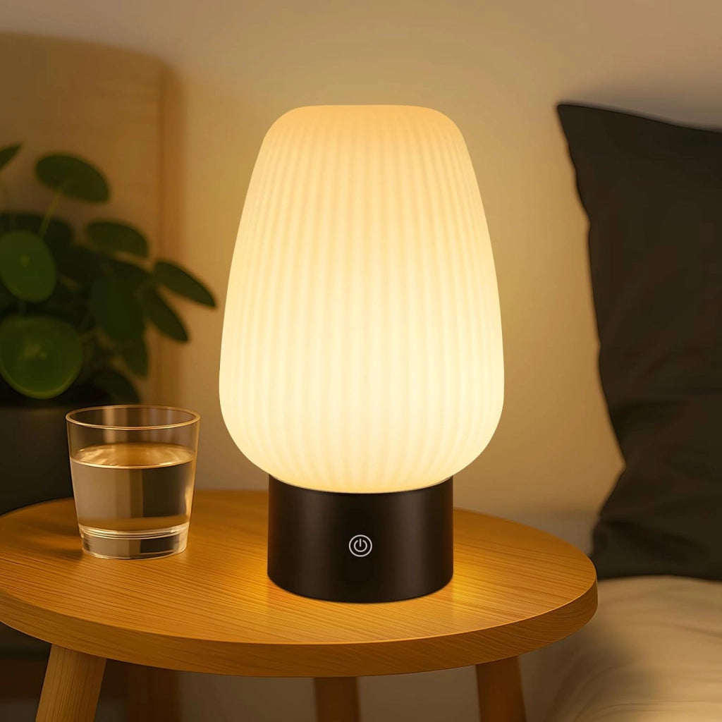 ZMH Lampada da tavolo LED bianca wireless touch dimmerabile ricaricabile per camera letto comodino
