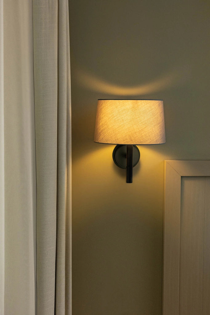 WINDSOR Lampada da parete nera/grigio