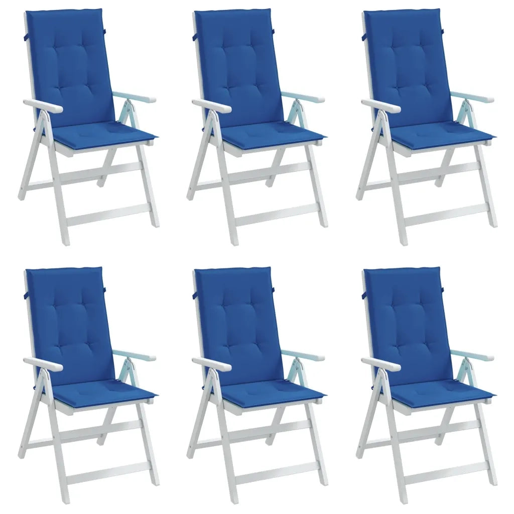 Cuscini per Sedie 6 pz | Cuscini per sedie Blu Reale 120x50x3 cm in Tessuto