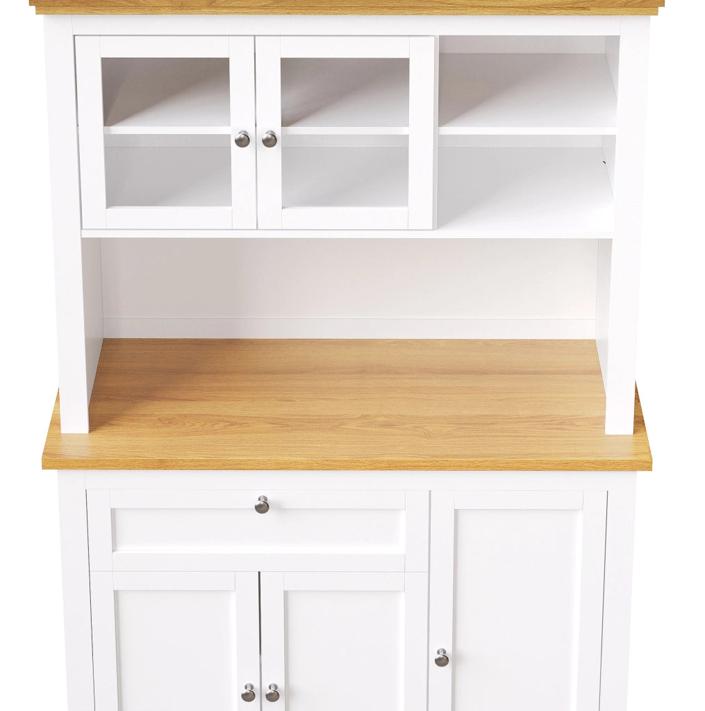 Credenza alta 104x40x180 cm con LED controllata da app; ripiani regolabili; MDF; bianco
