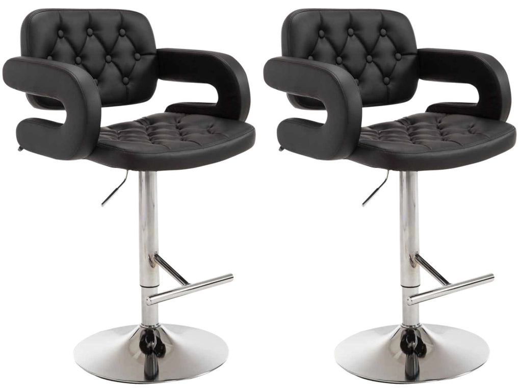 Set 2 Sgabelli Design Dublin In Similpelle nero