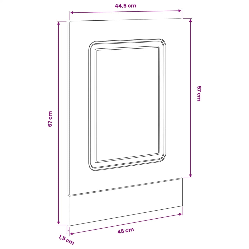 Pannello lavastoviglie Kalmar Rovere Nero 45 x 1,5 x 57 cm 8003791