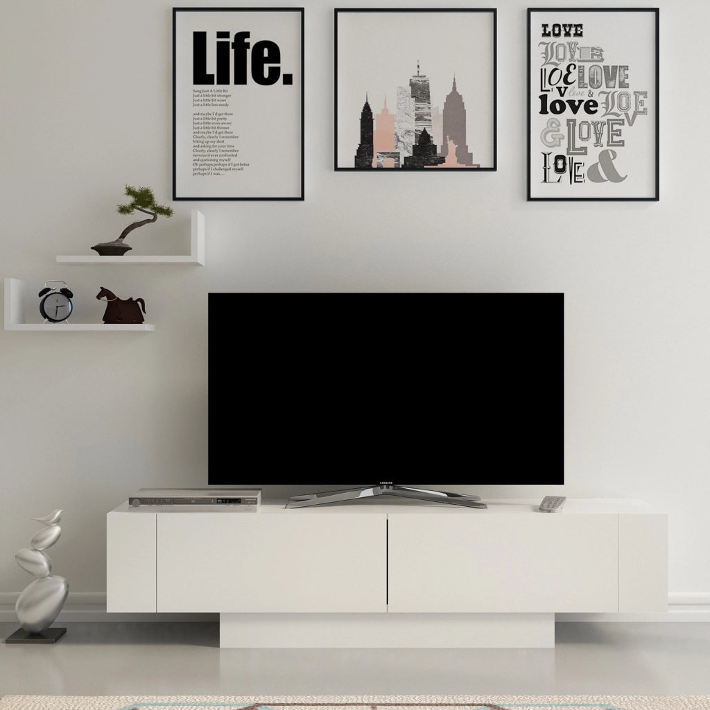 Porta TV in legno "Matera" - 150 x 31 x 41 cm - Bianco