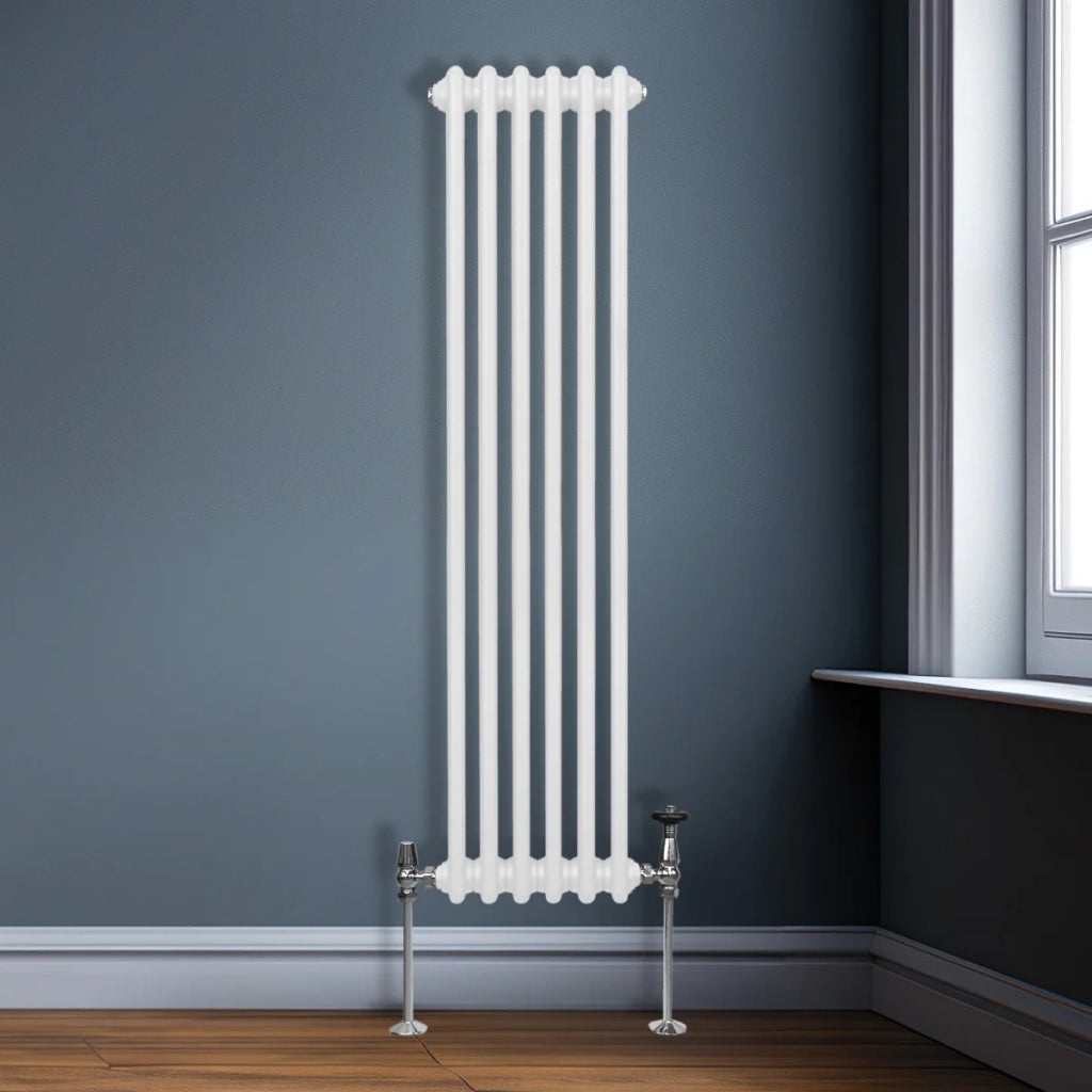 Termosifone Radiatore a 2 colonne per riscaldamento centralizzato verticale Bianco 150x29cm
