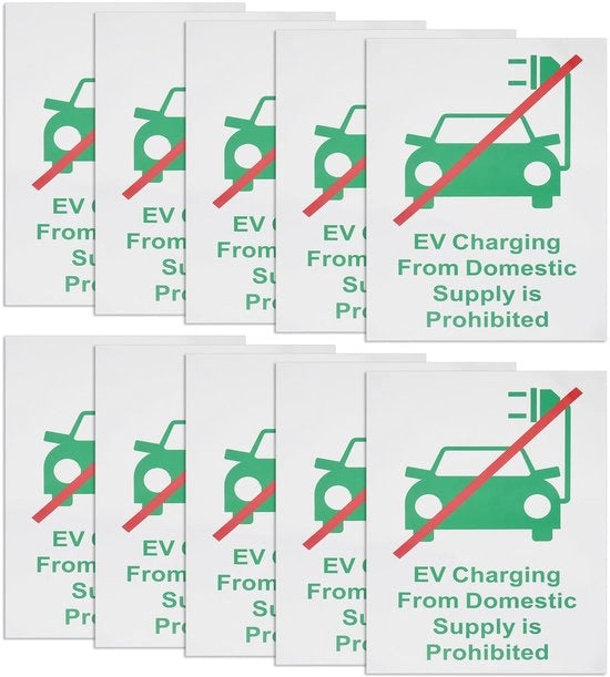 10 Stuks EV Auto Oplaadsticker - PVC Oplaadindicator - Duurzaam e Weerbestendig - A5 Formato - Per la Casa e il Parcheggio - Visivamente e Informativo