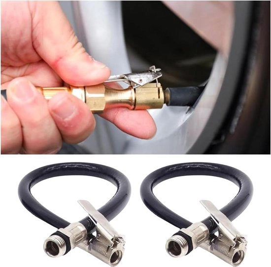 Adattore per sfiati pneumatici - Ventilatore di aria gommatizzato allungabile - Pompaggio pneumatici per bicicletta motocicletta auto - Universale nero.