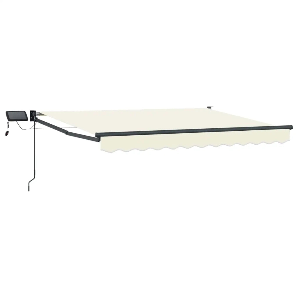 Tenda retrattile manuale con LED Crema e Antracite 3,5 x 2 m