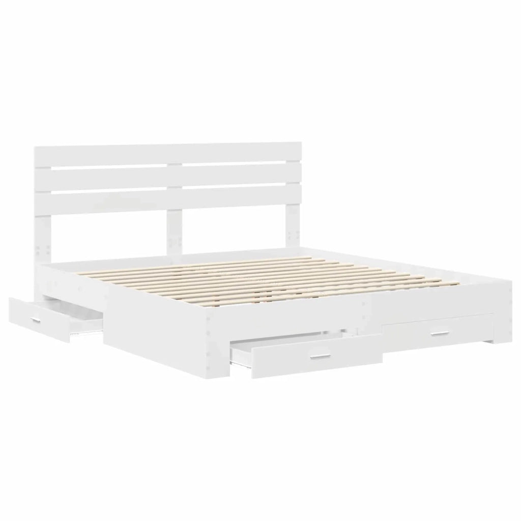 Struttura del letto con cassetto con testiera Legno multistrato 3411614