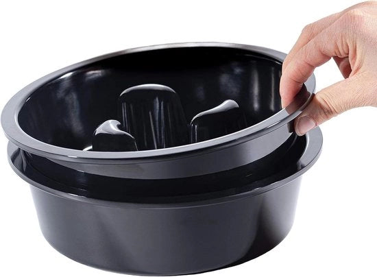 Piattaforma per cani regolabile in altezza - Buffet alimentare per animali con capacità di 16/25 litri - Bacino per acqua e ciotola per alimenti - Piattaforma con piede antiscivolo in acciaio inox - Sistema anti-glutture opzionale