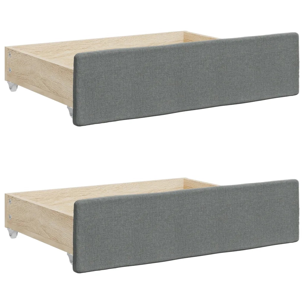 Cassetti da Letto 2 pz Grigio Scuro Legno Multistrato e Tessuto CFW2794634