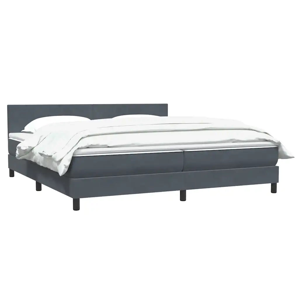 Giroletto a Molle con Materasso Grigio Scuro 180x210 cm Velluto 3316030