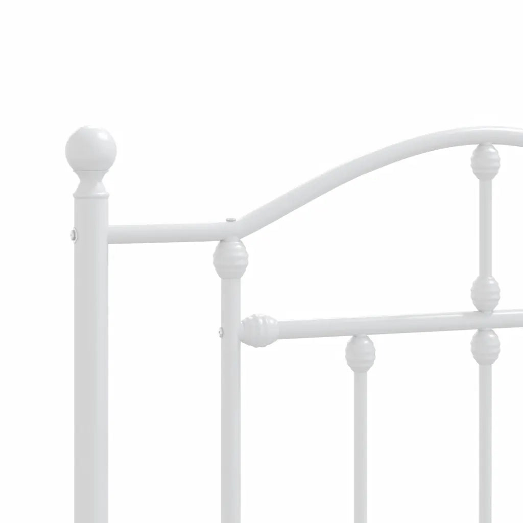 Giroletto con Testiera-Struttura Letto con testiera Metallo Bianco 80x200 cm 773042