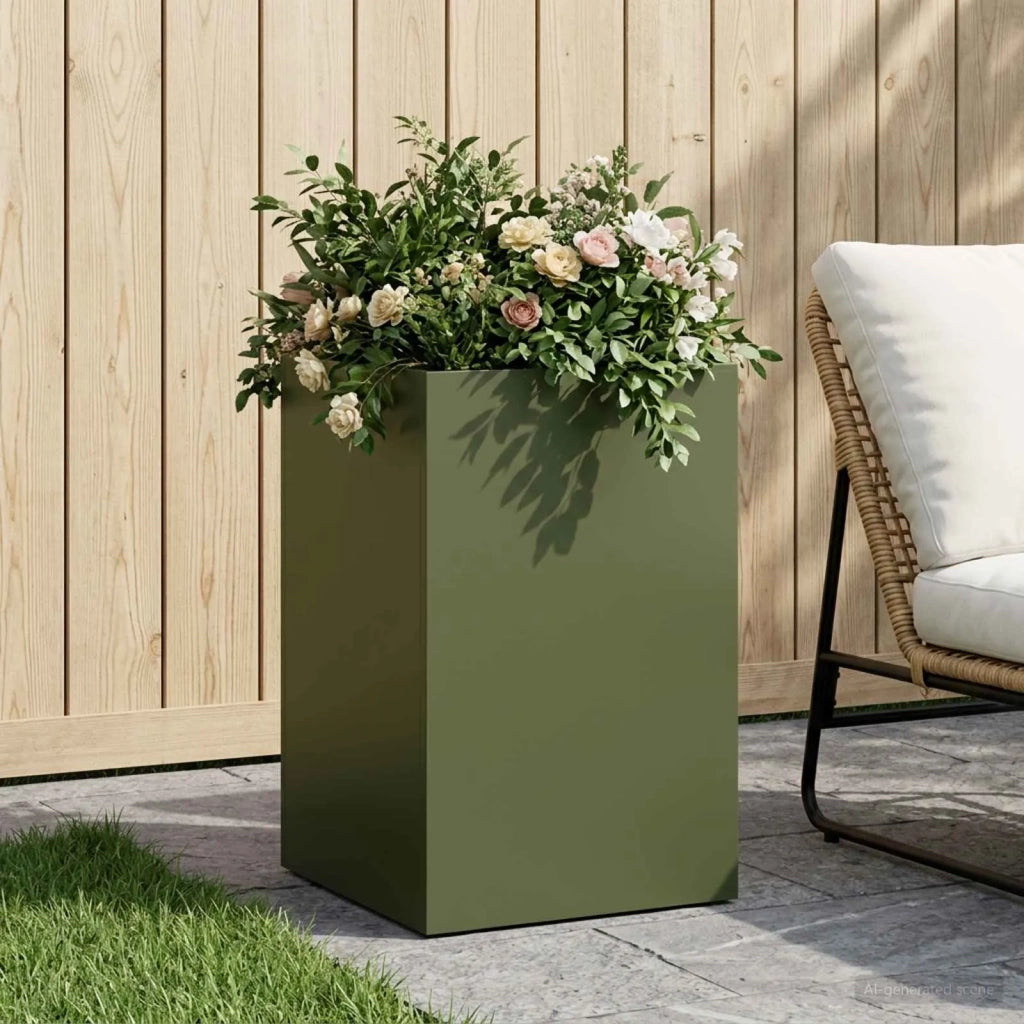 Vaso da giardino Verde Oliva 40 x 40 x 50 cm 8005364