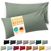 Cuscino coprifuoco 50 x 60 cm, 2 pezzi - Cuscini coprifuoco Oeko-TEX certificati 100% microfibra, extra morbidi e lavabili in lavatrice - Cuscino coprifuoco Summer Green