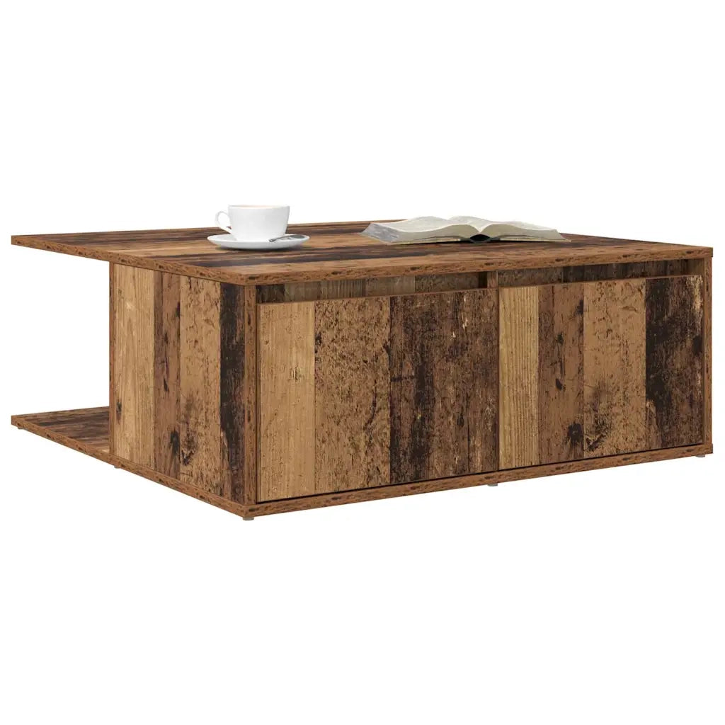 vidaXL Tavolino da salotto with Drawer Legno antico 80 x 80 x 31 cm