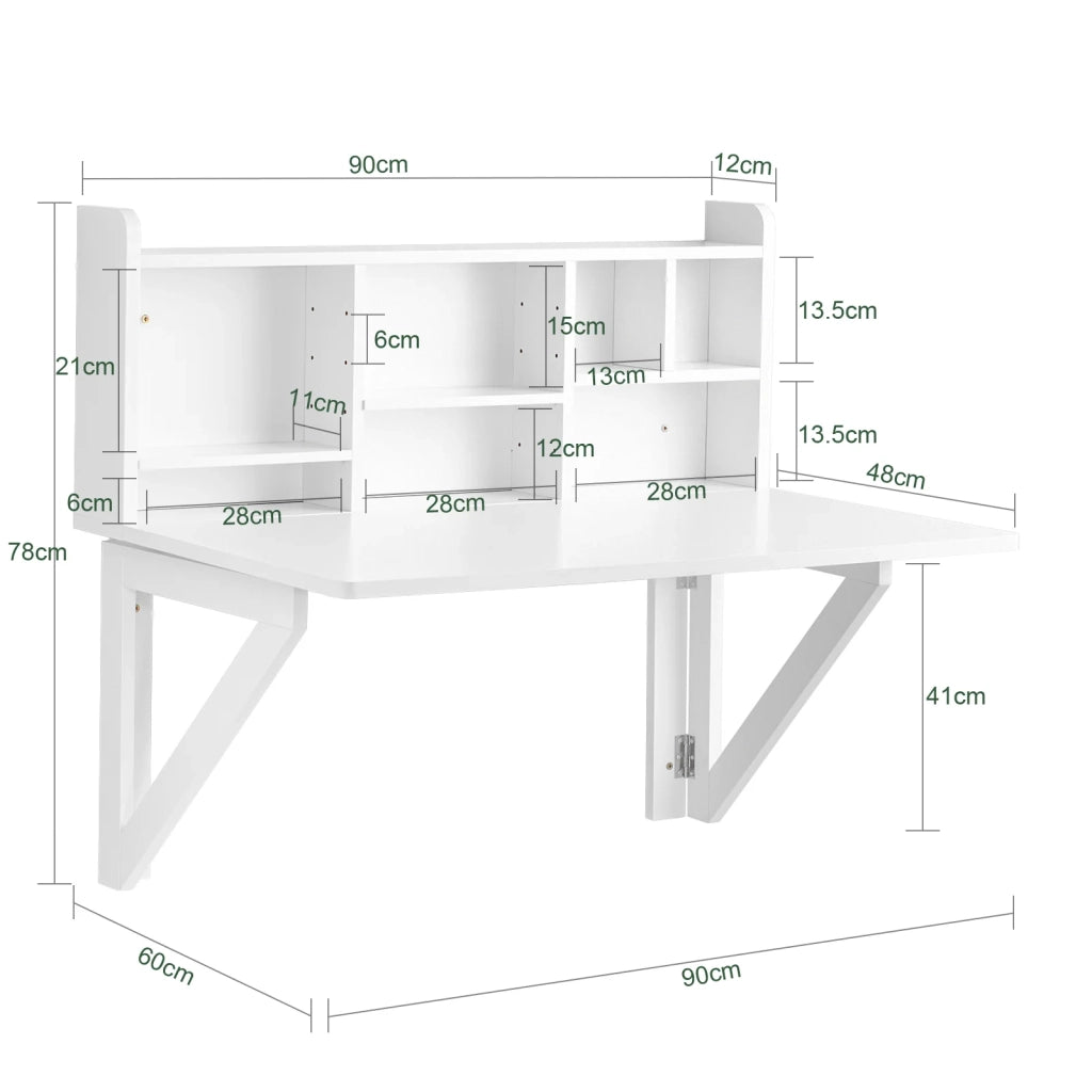 Tavolo A Muro Tavolo Pieghevole Tavolo Cucina Bianco FWT07-II-W SoBuy
