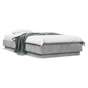 Letto singolo | Letto per adulti | Giroletto Grigio Cemento 75x190 cm in Legno Multistrato