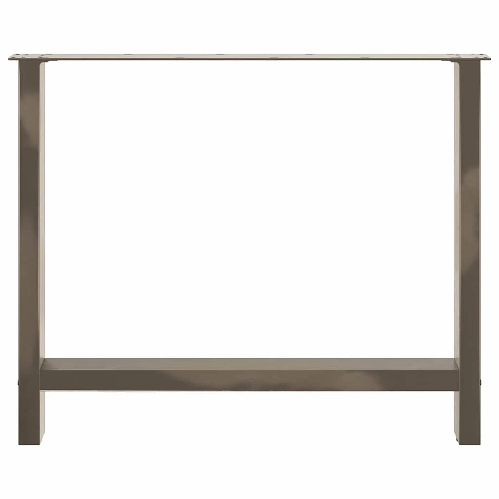 Set di 2 gambe per tavolo da pranzo in acciaio 100 x 72-73 cm design moderno robusto acciaio naturale 02_0057563