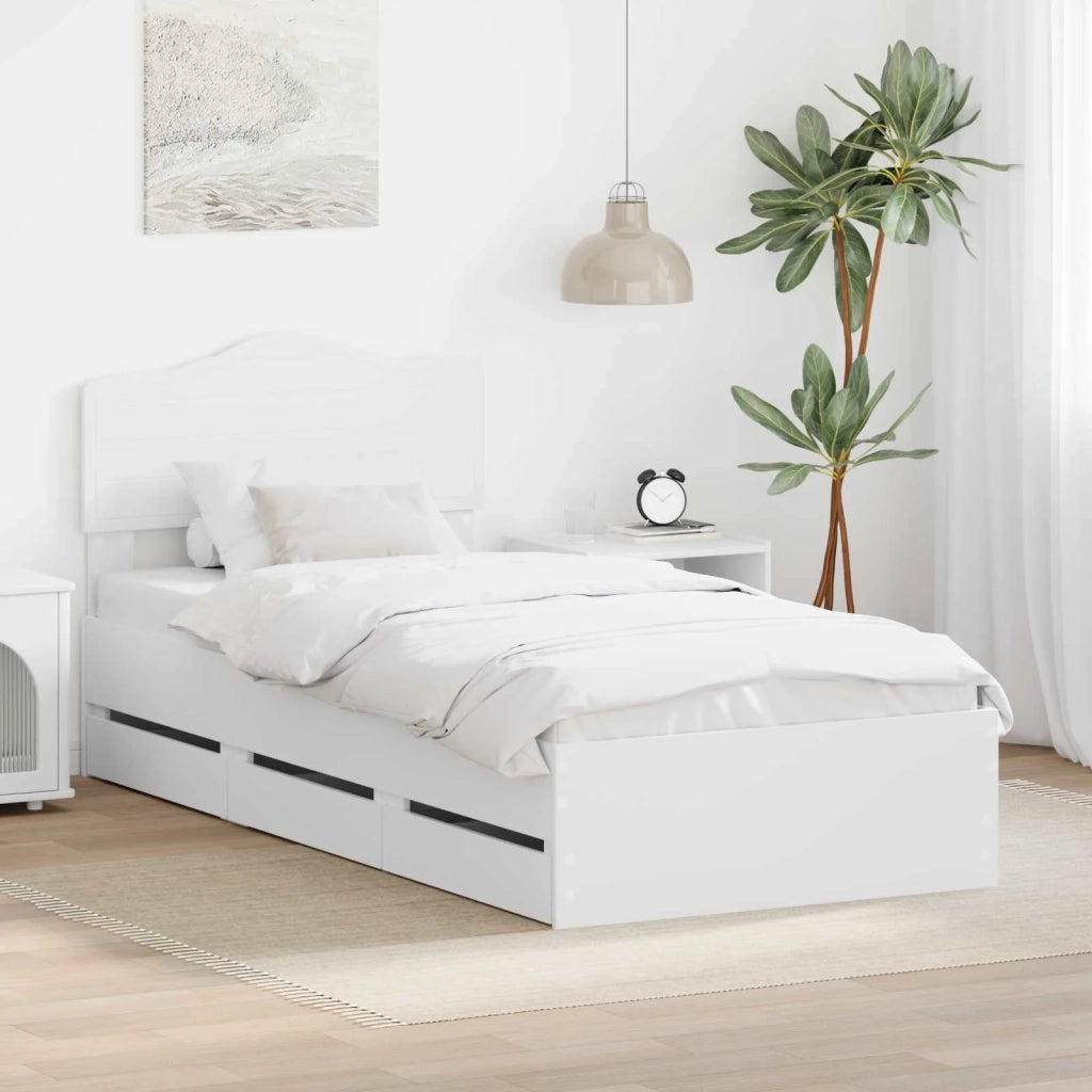 Struttura del letto Bianco 75 x 190 cm Legno Ingegnerizzato