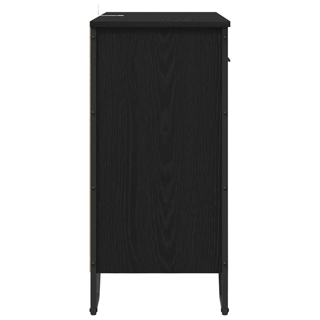 Credenza con cassetto Rovere Nero 79,5 x 35,5 x 74,5 cm 883568