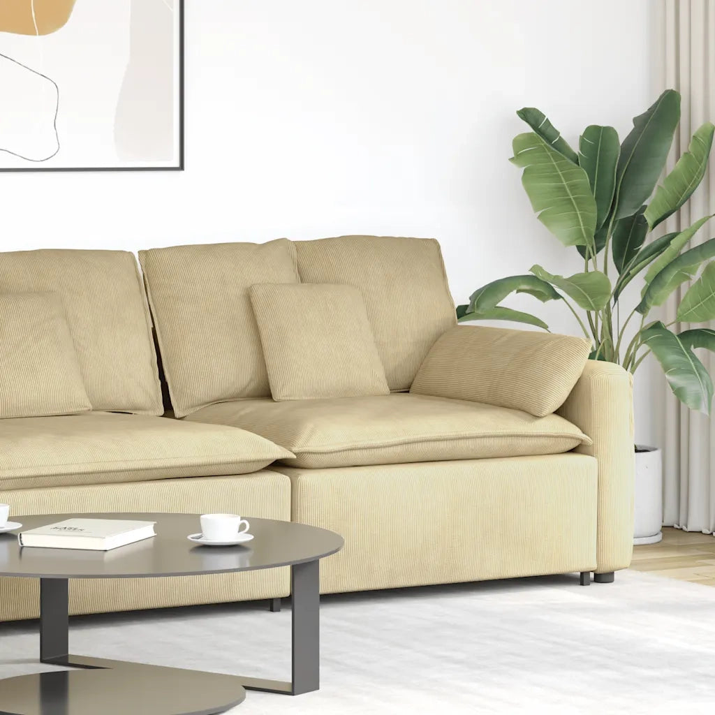 Modulo Terminale Bracciolo Divano Modulare con Cuscini Verde Grigio 100 cm CFW3160675