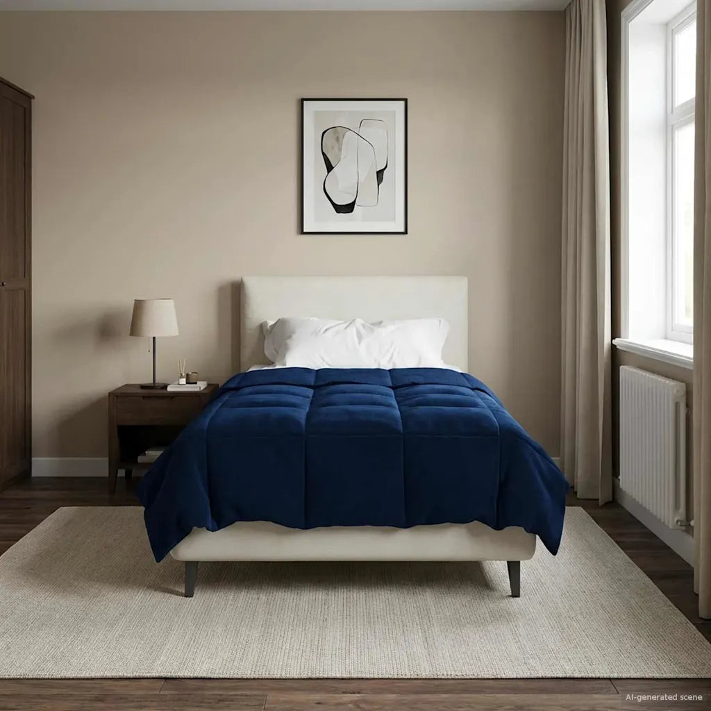 Piumone Completo Annuale Blu Scuro 140 x 200 cm Microfibra 42026050