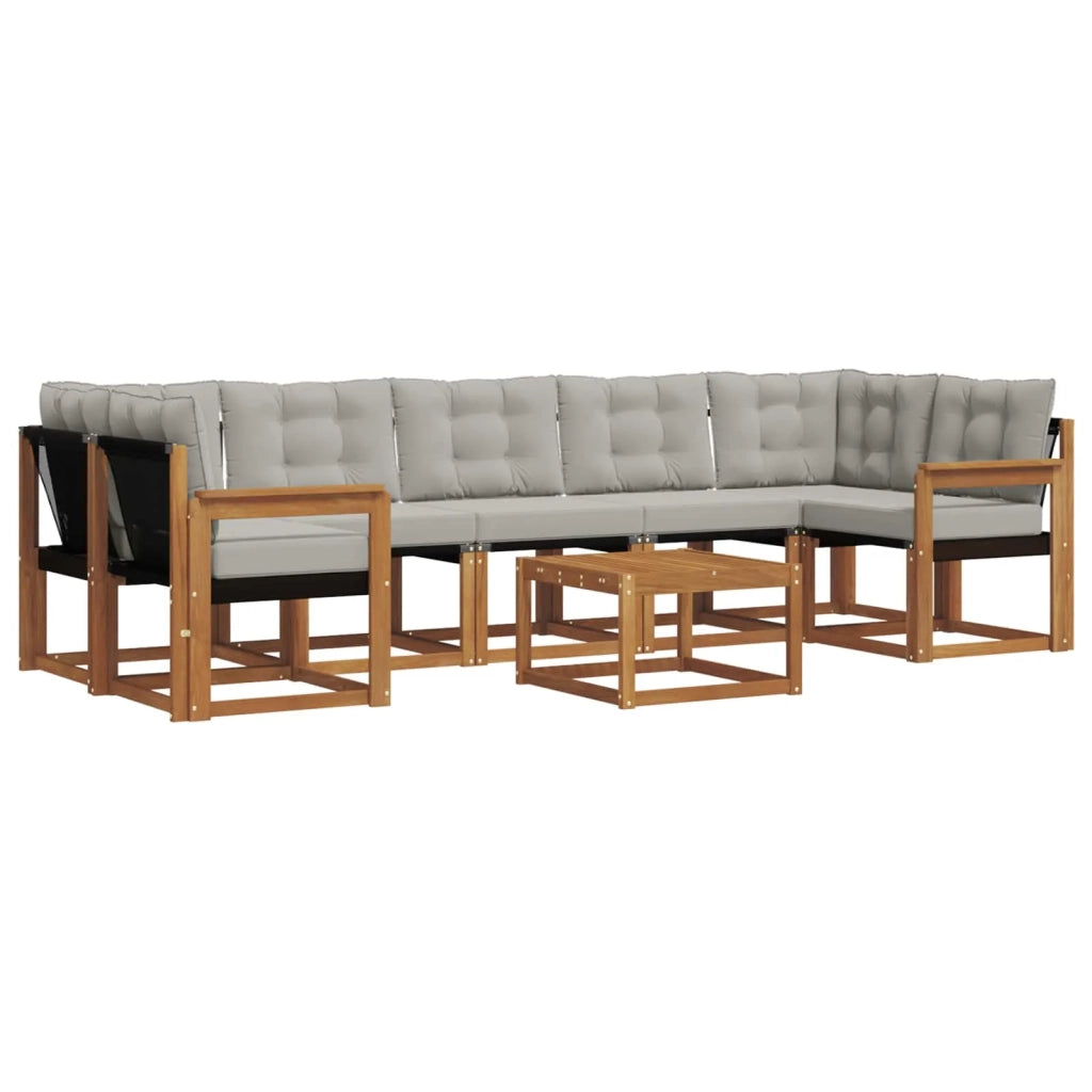 Set di divani da esterno 8 pcs Grigio Naturale e Chiaro 3368490