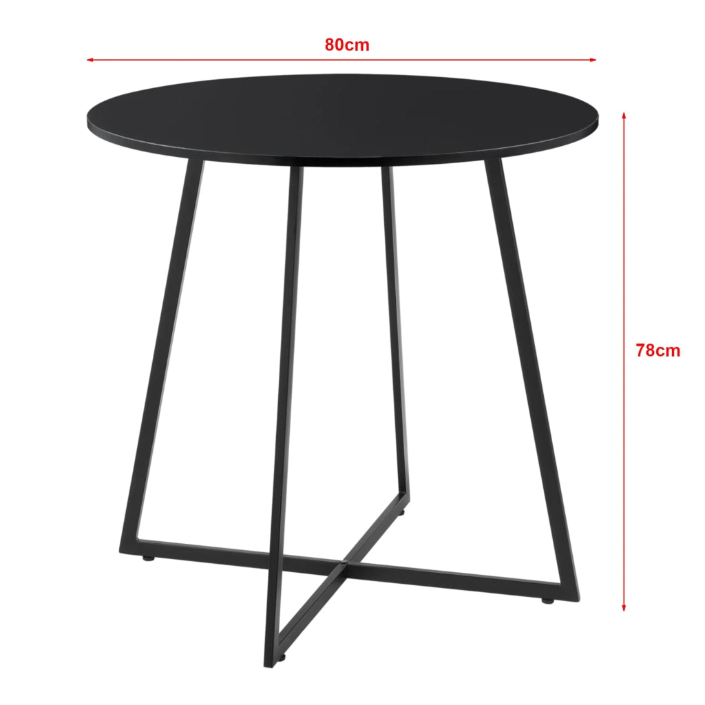 Tavolo da pranzo 78 x 80 cm nero 03_0008709