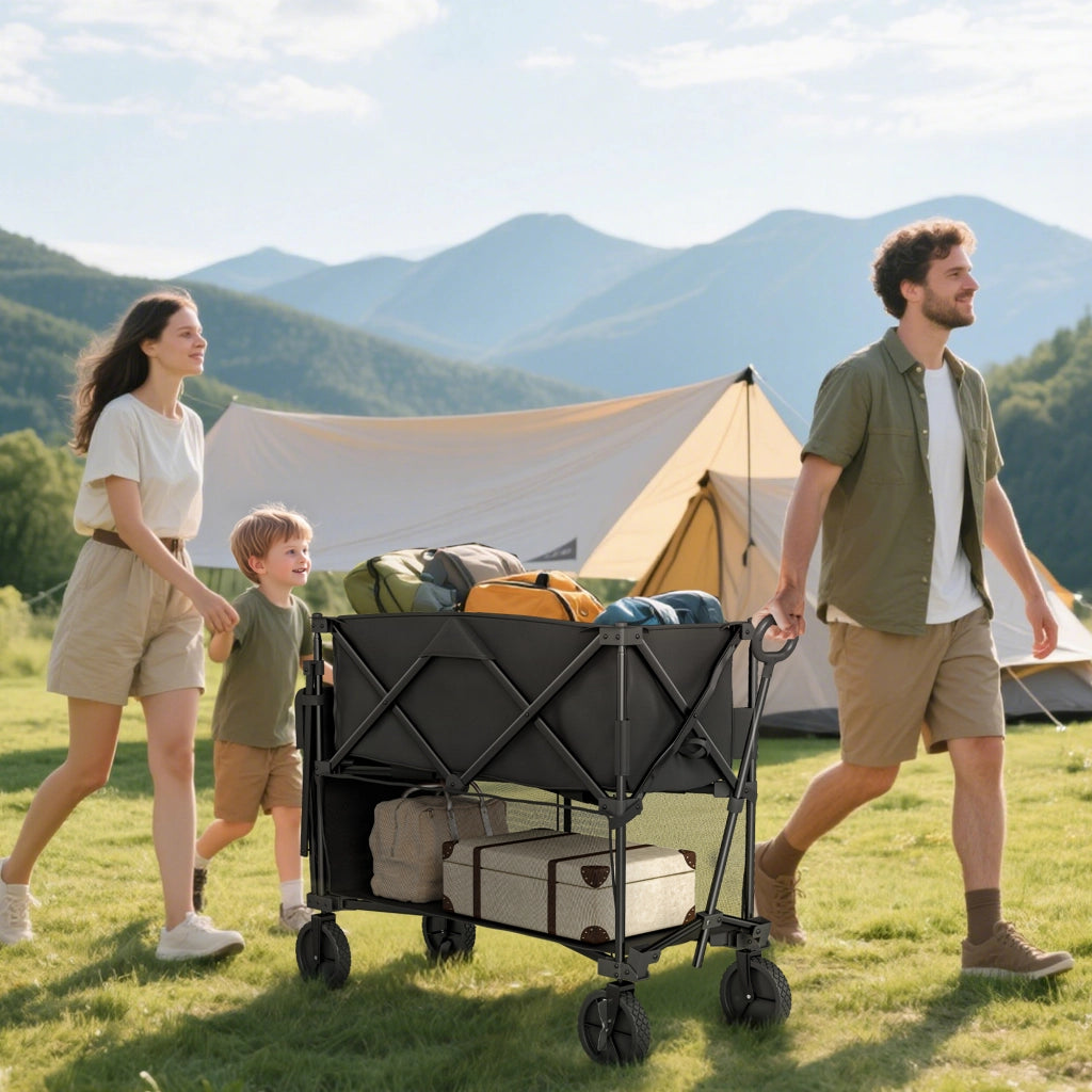 Carrello da giardino pieghevole 350L ¨C zephmum ¨C nero