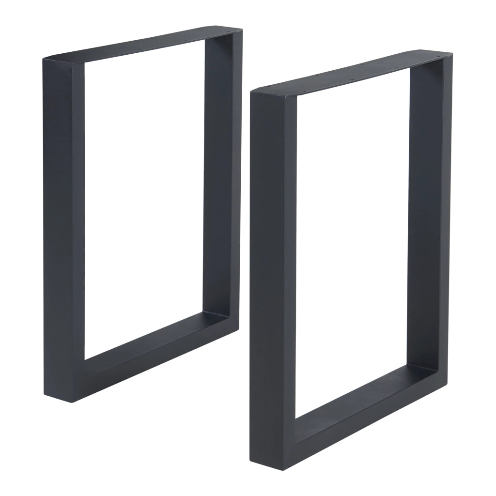 Set di 2 Gambe Rettangolari Makers per Mobili Fai da Te 72 x 60 cm Acciaio Nero [en.casa]