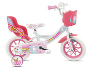 Bicicletta per Bambine 12" Unicorn Freno Caliper e Stabilizzatori in Acciaio Hi-Ten Rosa