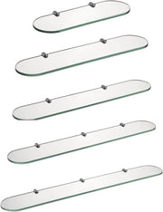 Vetro per Parete - 8 mm Vetro Temprato - 1 Pezzo - 60 x 12 cm - Chiusura a Cromo