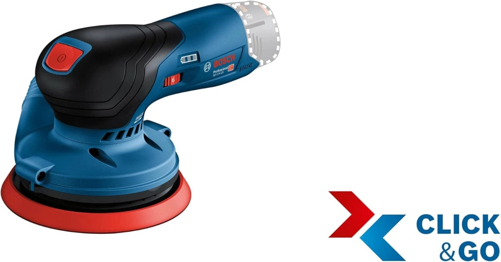 Bosch Professional Levigatrice rotoorbitale a batteria GEX 12V-125, 12V System (incl. platorello (125 mm), 1 carta abrasiva, sacchetto raccoglipolvere, senza batterie e caricabatterie, in L-BOXX 136)