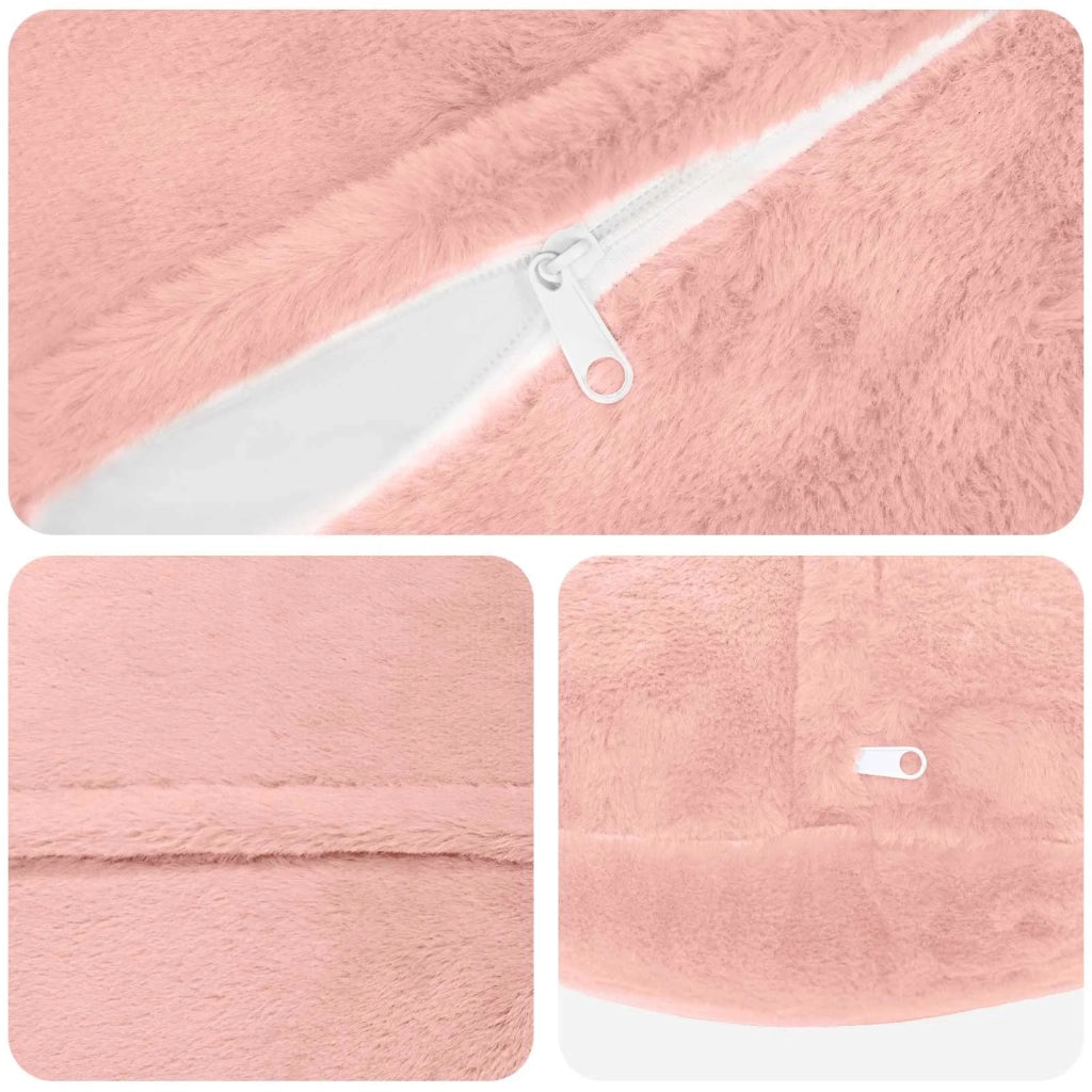 Federa 6 pz HEERLEN Rosa Ø 30 cm Pelliccia di Coniglio Finta 922154
