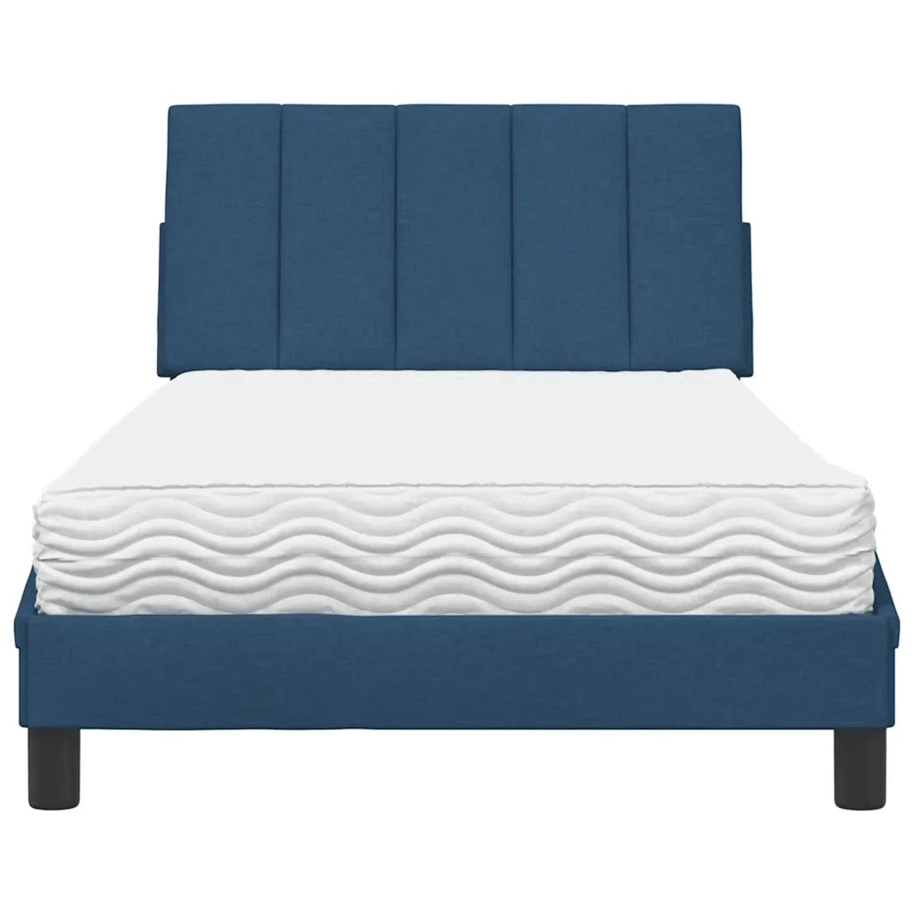 Letto singolo | Letto per adulti | Letto con Materasso Hanko Blu 100x200 cm in Tessuto